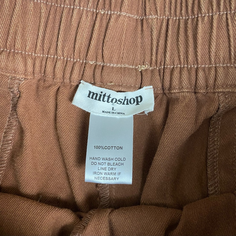 FINAL SALE 🎈🎈Mittoshop Mineral Wash Wide Leg Elastic Waist Twill Pants - Picture 13 of 13